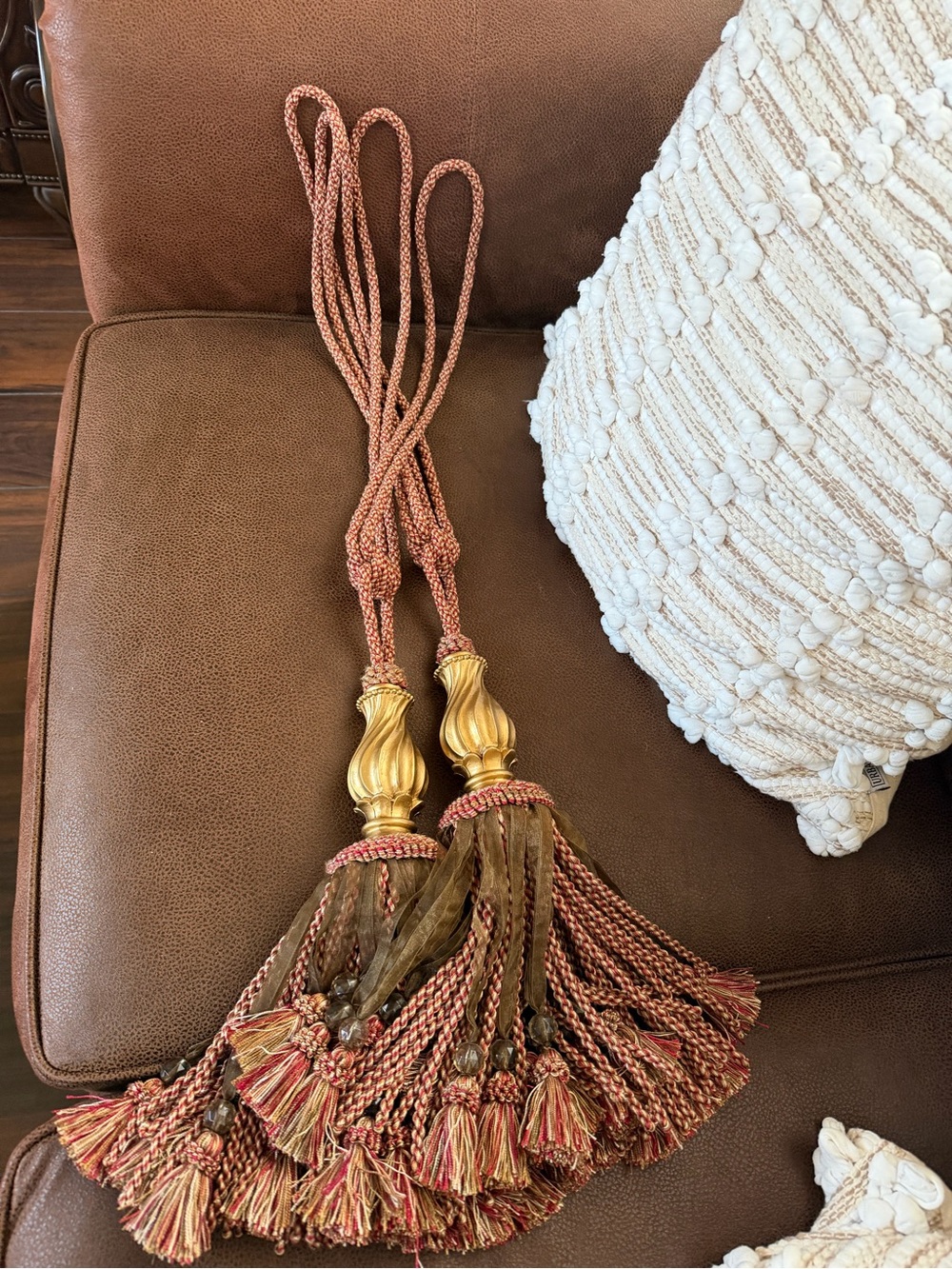 Hobby Lobby Rust and Gold Braided Tassel Curtain Tiebacks